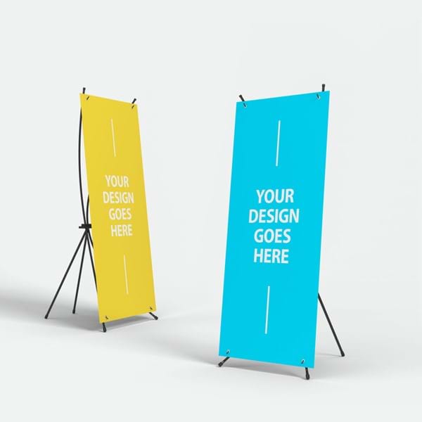 X Banners. Easy-to-use and affordable promotional systems that are easy to carry.